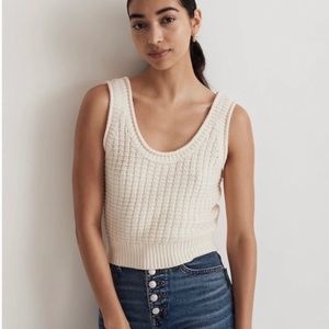 Madewell antique cream Textured-Stitch Sweater Tank